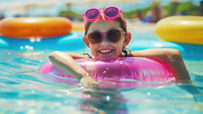 © 2rogan, stock.adobe.com Junges Mädchen beim Schwimmen im Freibad