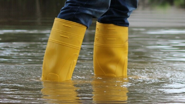 Stiefel im Hochwasser