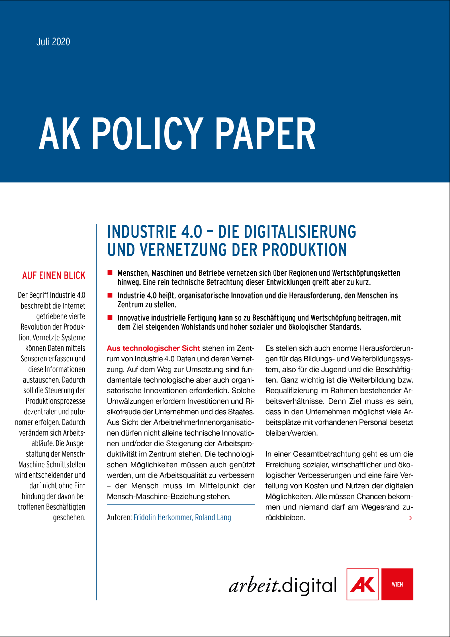 Policy Paper Industrie 4.0
