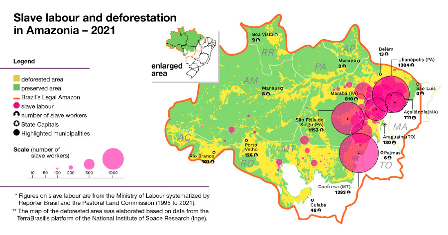 Slave labour and deforestation in Amazonia – 2021 