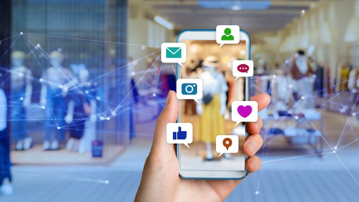 Smartphone mit unterschiedlichen bunten Icons