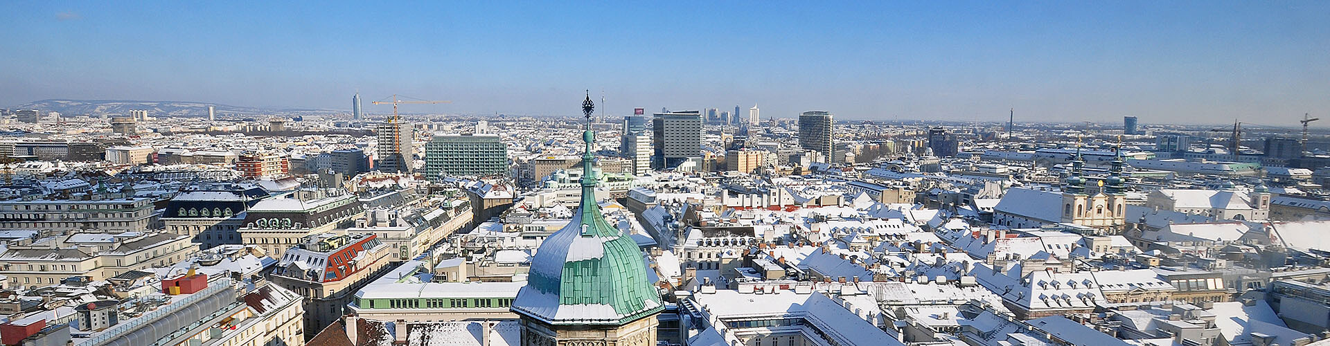 Blick &uuml;ber das verschneite Wien