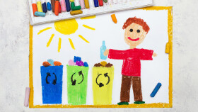 Kinderzeichnung zur Mülltrennung