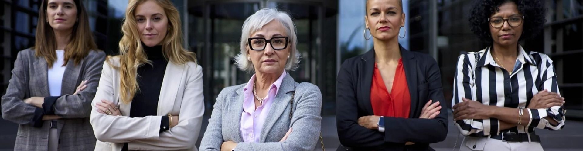 Frauen blicken selbstbewusst in Richtung Kamera
