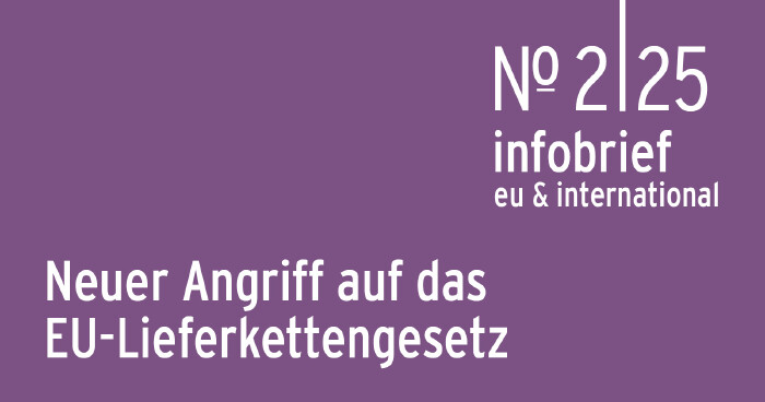 AK Infobrief 2|25 | Mayr: Neuer Angriff auf das  EU-Lieferkettengesetz
