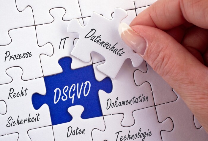 Puzzlesteine mit DSGVO Begriffen