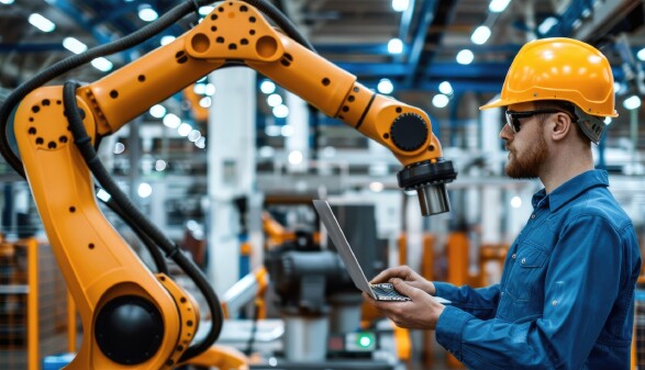 Arbeiter und Maschine